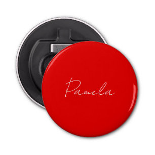 Elegant Name Minimalist Classical Warm Red Bottle Opener