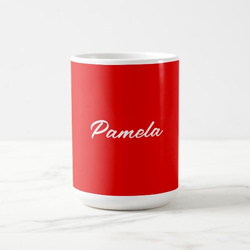 Elegant Name Minimalist Classical Warm Red Coffee Mug