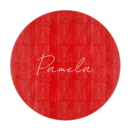 Elegant Name Minimalist Classical Warm Red Cutting Board
