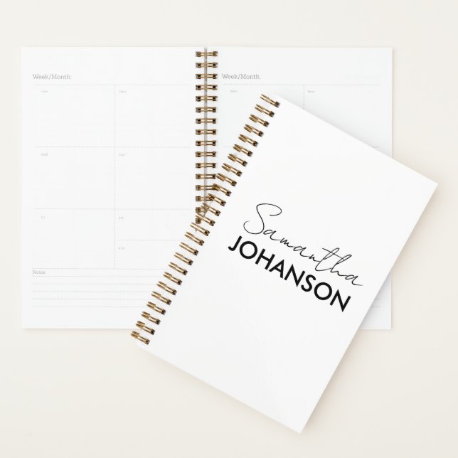 Elegant name Modern Script Minimalist Planner (Display)