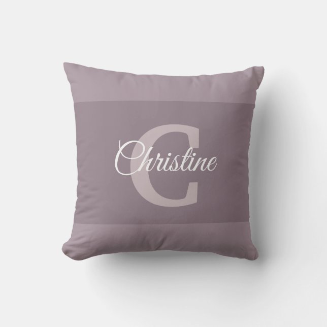 Elegant Name Monogram Initial Letter C Hand Script Throw Pillow (Front)