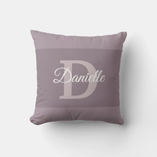 Elegant Name Monogram Initial Letter D Hand Script Throw Pillow
