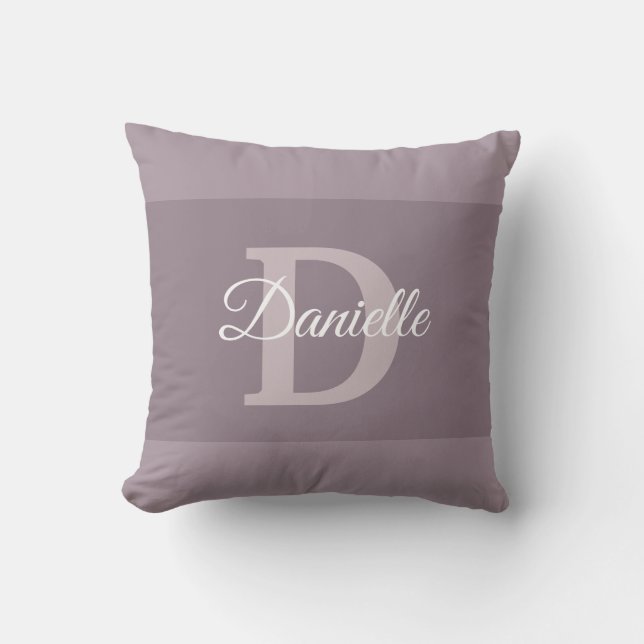 Elegant Name Monogram Initial Letter D Hand Script Throw Pillow (Front)