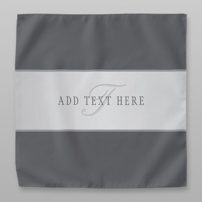 Elegant Name & Monogram Lettering (or other text) Bandana (Creator Uploaded)