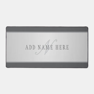 Elegant Name & Monogram Lettering (or other text) Desk Mat