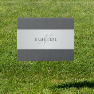 Elegant Name & Monogram Lettering (or other text) Sign