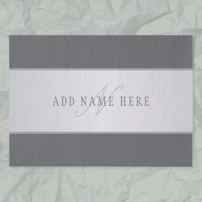Elegant Name & Monogram Lettering (or other text) Tissue Paper (Creator Uploaded)