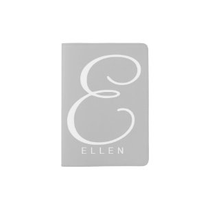 Elegant name monogram personalized passport holder