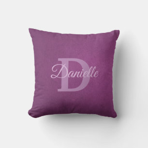 Elegant Name Monogram Template Initial D Script Throw Pillow