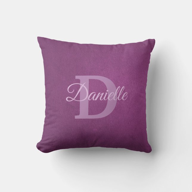 Elegant Name Monogram Template Initial D Script Throw Pillow (Front)