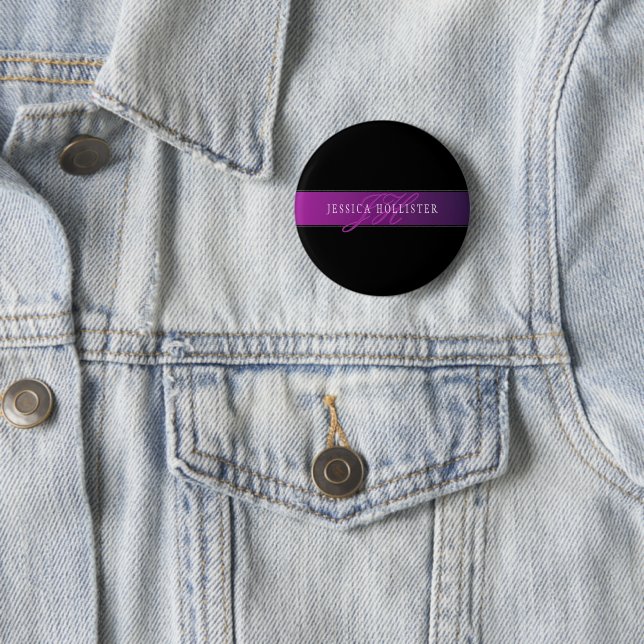 Elegant Name & Monogrammed Initial/s Button (In Situ)