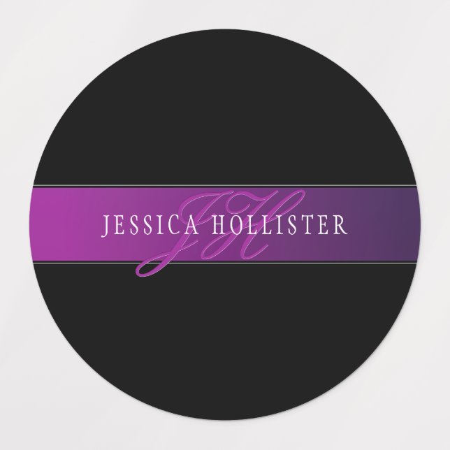 Elegant Name & Monogrammed Initial/s Labels (Design 1)