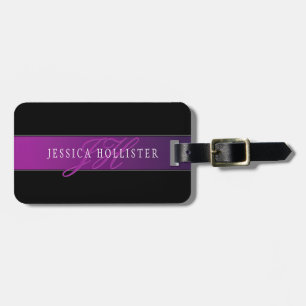 Elegant Name & Monogrammed Initial/s Luggage Tag