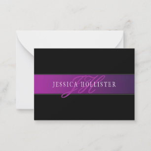 Elegant Name & Monogrammed Initial/s Note Card