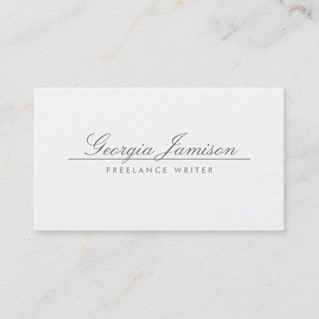 ELEGANT NAME on WHITE Designer Business Card (Front)