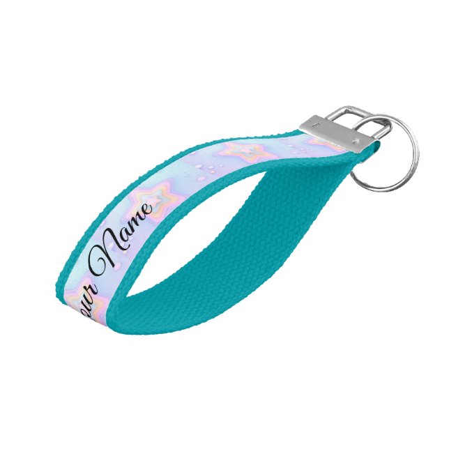 Elegant Name Personalized Wrist Keychain Strap (Angled Up)
