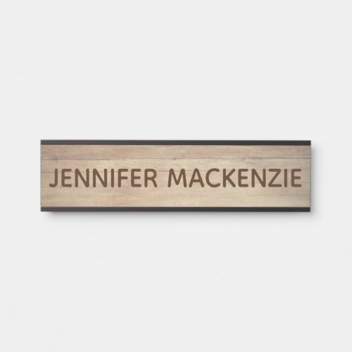 Elegant Name Plate Wood Grain Rustic Door Sign