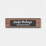 Elegant Name Plate Wood Grain Rustic Door Sign