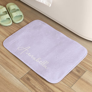 Elegant Name Purple Lavender Bath Mat