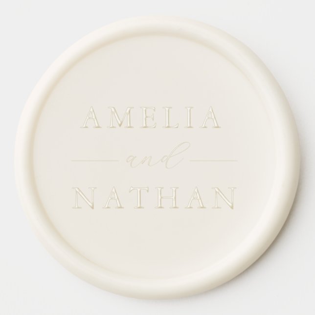 Elegant Name Wedding  Wax Seal Sticker (Front)