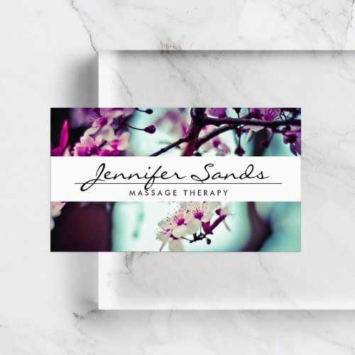 ELEGANT NAME with CHERRY BLOSSOMS Business Card