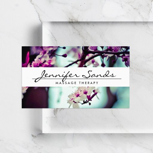 Customizable ELEGANT NAME with CHERRY BLOSSOMS Business Card