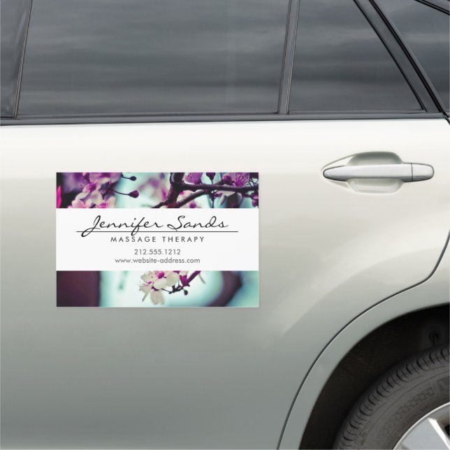 ELEGANT NAME with CHERRY BLOSSOMS Car Magnet (In Situ)