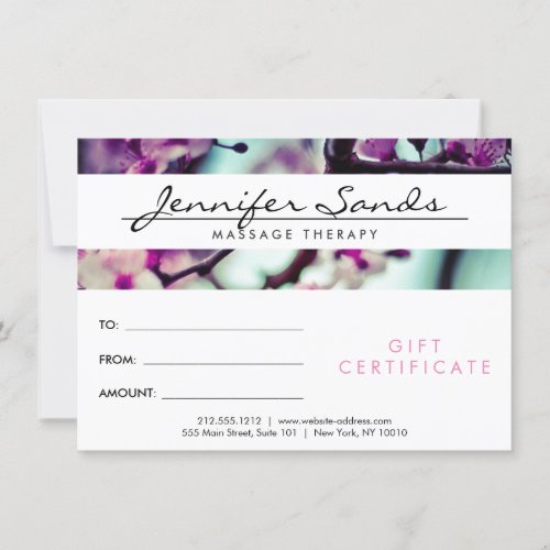 ELEGANT NAME with CHERRY BLOSSOMS Gift Certificate