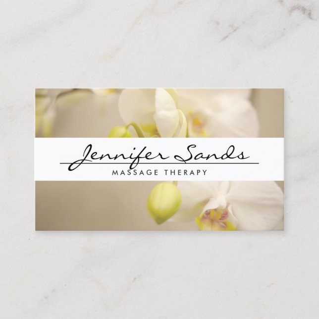 ELEGANT NAME with ORCHIDS Business Card (Front)