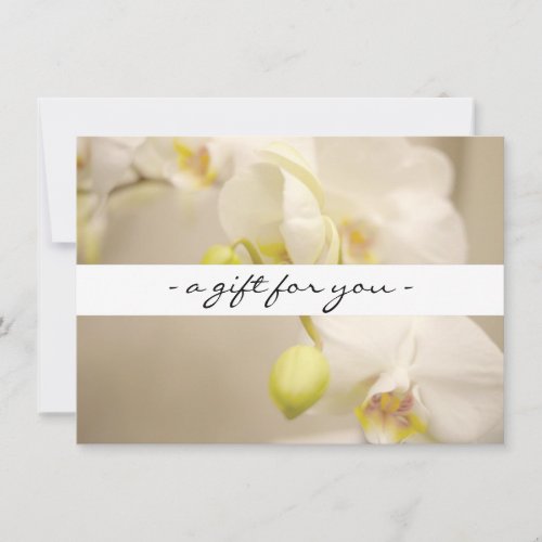ELEGANT NAME with ORCHIDS Gift Certificate Personalized Announcements