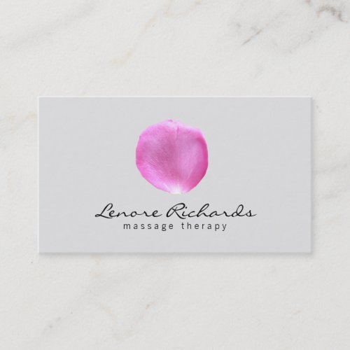 Elegant Name with Pink Flower Petal I Business Card