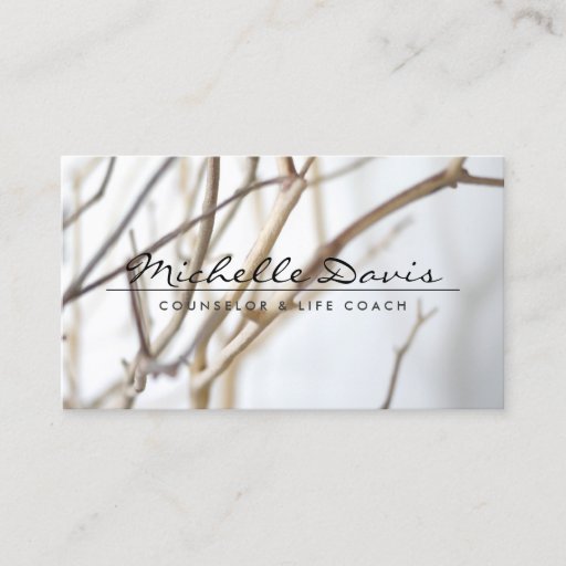 Customizable ELEGANT NAME with TREE BRANCHES Business Card