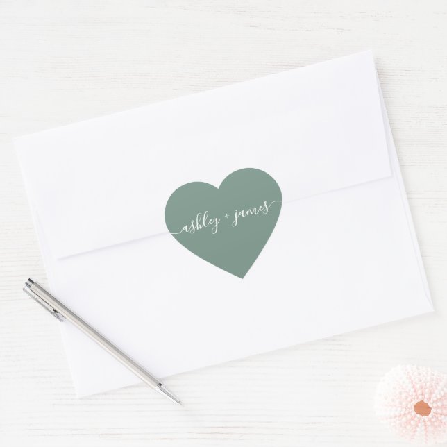 Elegant Names Dusty Green Wedding Seal (Envelope)