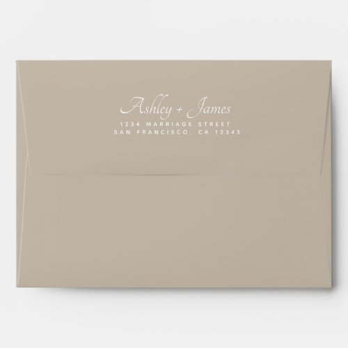 Elegant Names Gray Wedding Return Address Envelope