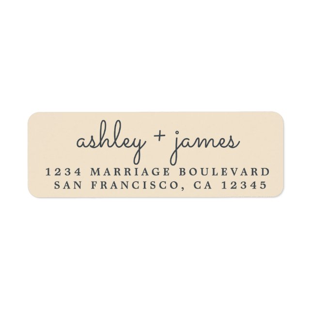 Elegant Names Ivory Wedding Return Address Label (Front)