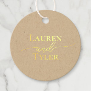 Elegant Names Monogrammed Wedding Invitations  Foil Favor Tags