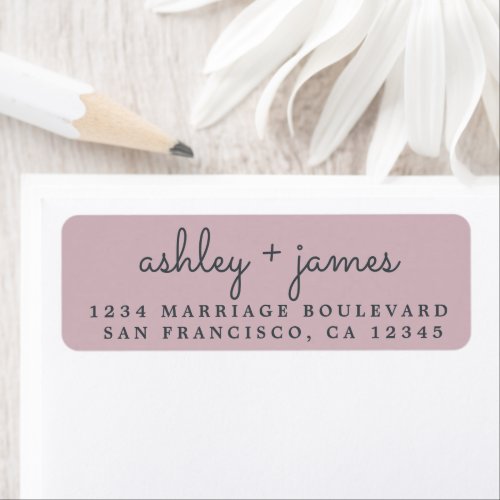 Elegant Names Pastel Purple Wedding Return Address Label