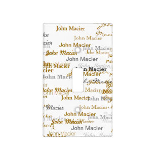 Elegant names pattern light switch cover