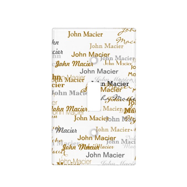 Elegant names pattern light switch cover (Front)