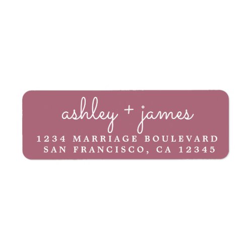 Elegant Names Purple Cassis Wedding Return Address Label