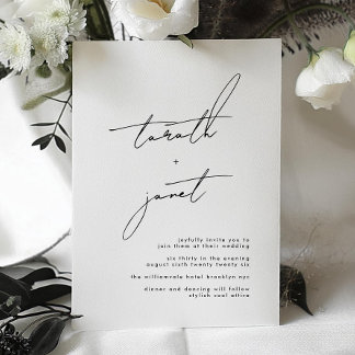 Elegant NAMES | Stylish Black & White Wedding Invitation