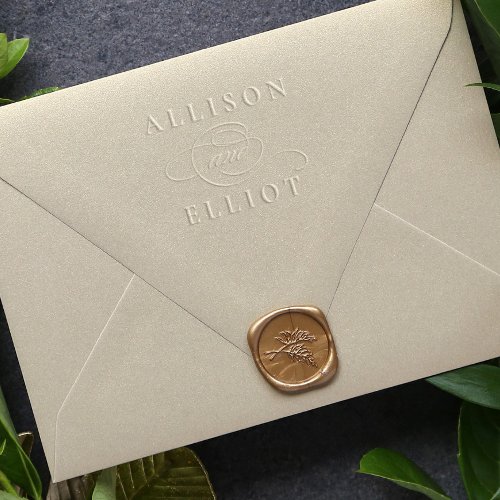 Elegant Names Wedding Monogram Envelope Embosser
