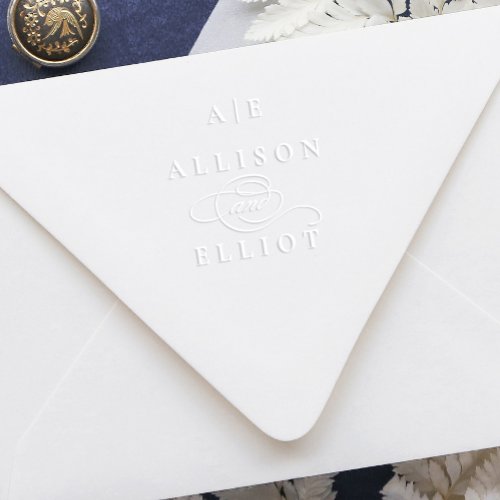 Elegant Names Wedding Monogram Envelope Embosser
