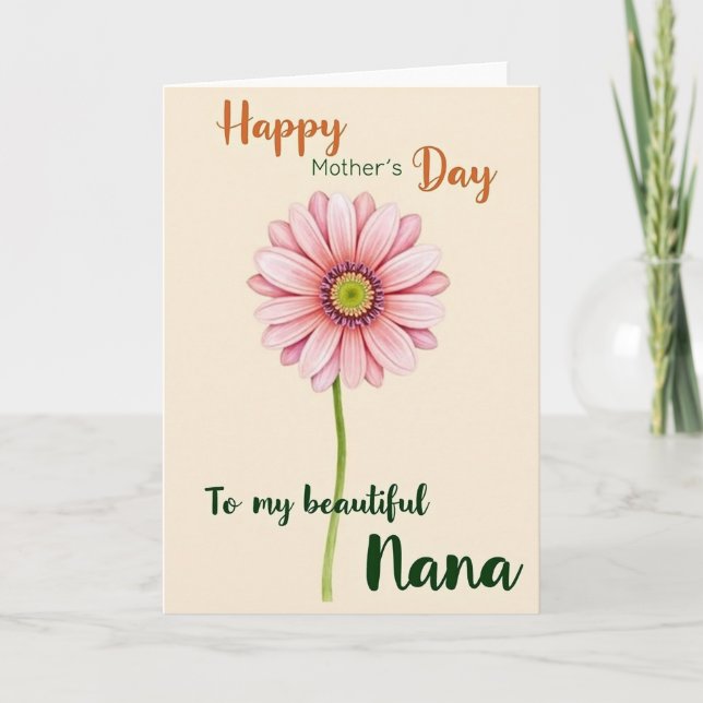 Elegant Nanas Day Flower Card (Front)