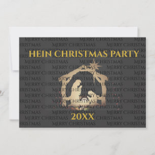 Elegant Nativity Gold Christmas Party Invitation