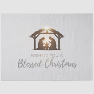 Elegant Nativity Scene Christmas Card Tissue Paper