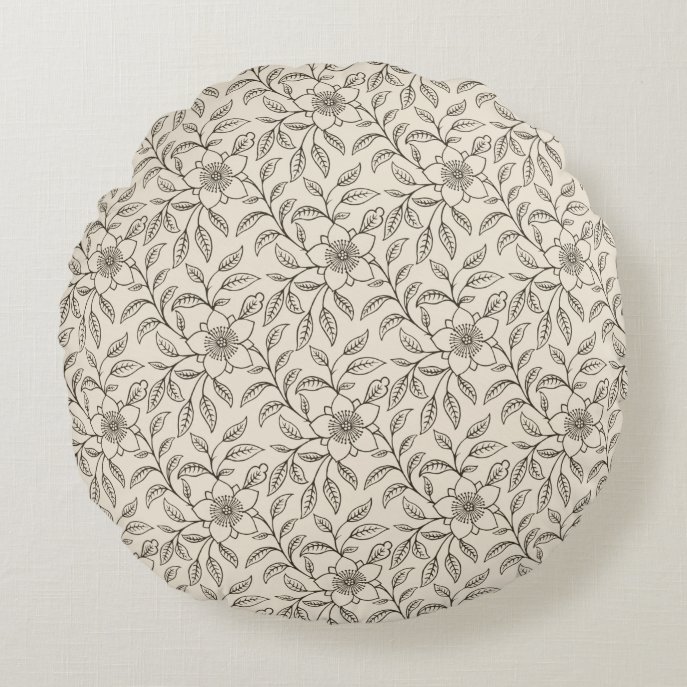 Elegant natural Chinese floral pattern CC0443 Round Pillow