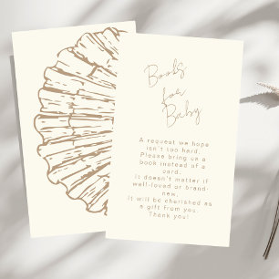 Elegant Natural Clam Shell Books For Baby Shower Enclosure Card