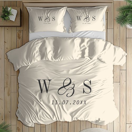 Elegant natural cream initial wedding couples