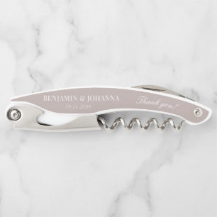 Elegant Natural Cream Wedding Thank You Favors Waiter's Corkscrew